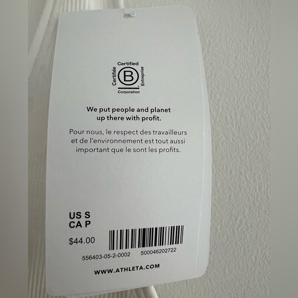 NWT Small Athleta White Aurora Crop Rib Tank - Picture 6 of 7
